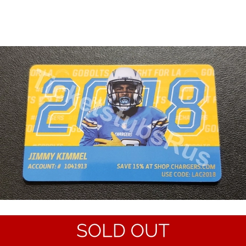 2018 NFL LA CHARGERS Full Season Ticket Card PATRICK MAHOMES 1st TOUCHDOWN PASS